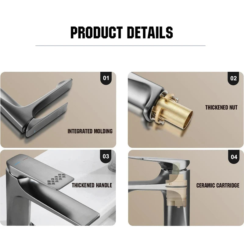 Nhlyx Modern Bathroom Sink Faucet Handle Deck Mounted