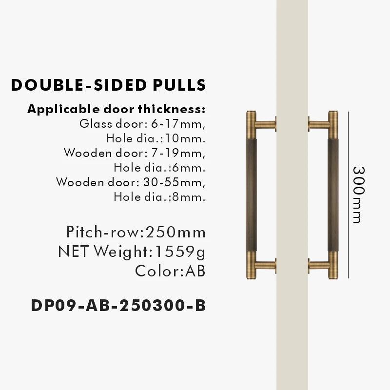 Nurlin Brass Door Double Sided Linear Striped Pull
