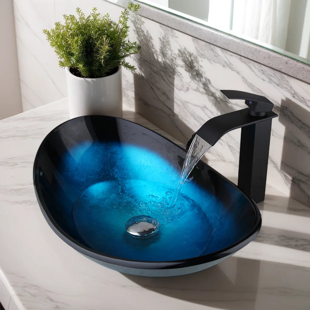 Kemaidi Bathroom Sink Countertop Basin Bowl Faucet Washroom