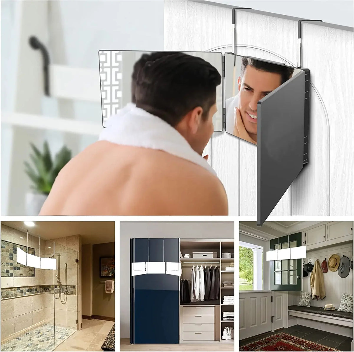 Travel 360 Trifold Vanity Makeup Mirror Height Adjustable