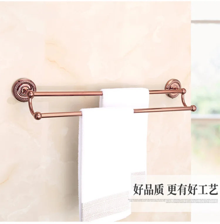 Bathroom Rose Gold Bath Towel Towel Ring Carved