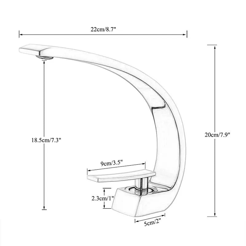 Black Chrome Bathroom Basin Faucet Deck Mount Cold
