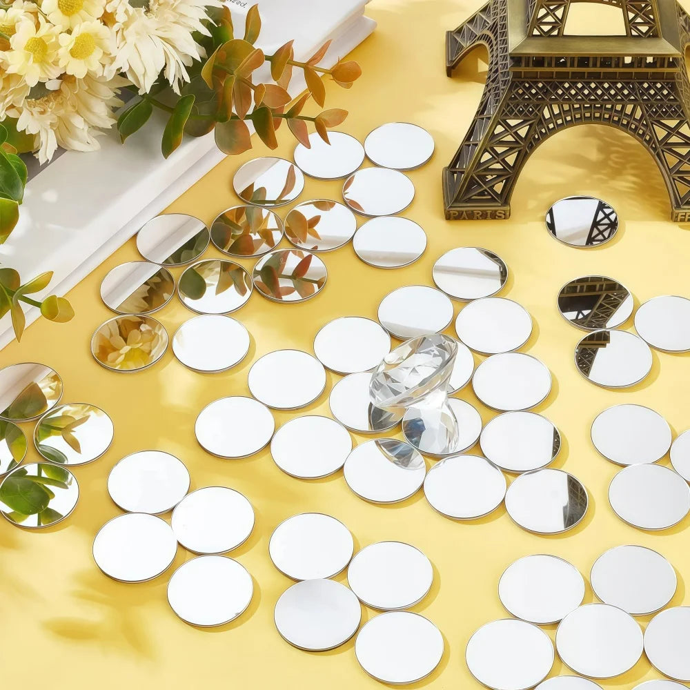 100pcs 5cm Diy Craft Mirror Stickers Leaf Shape