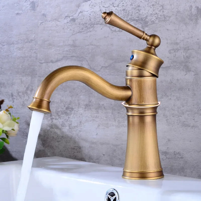 Zgrk Basin Faucets Antique Brass Sink Faucet Handle