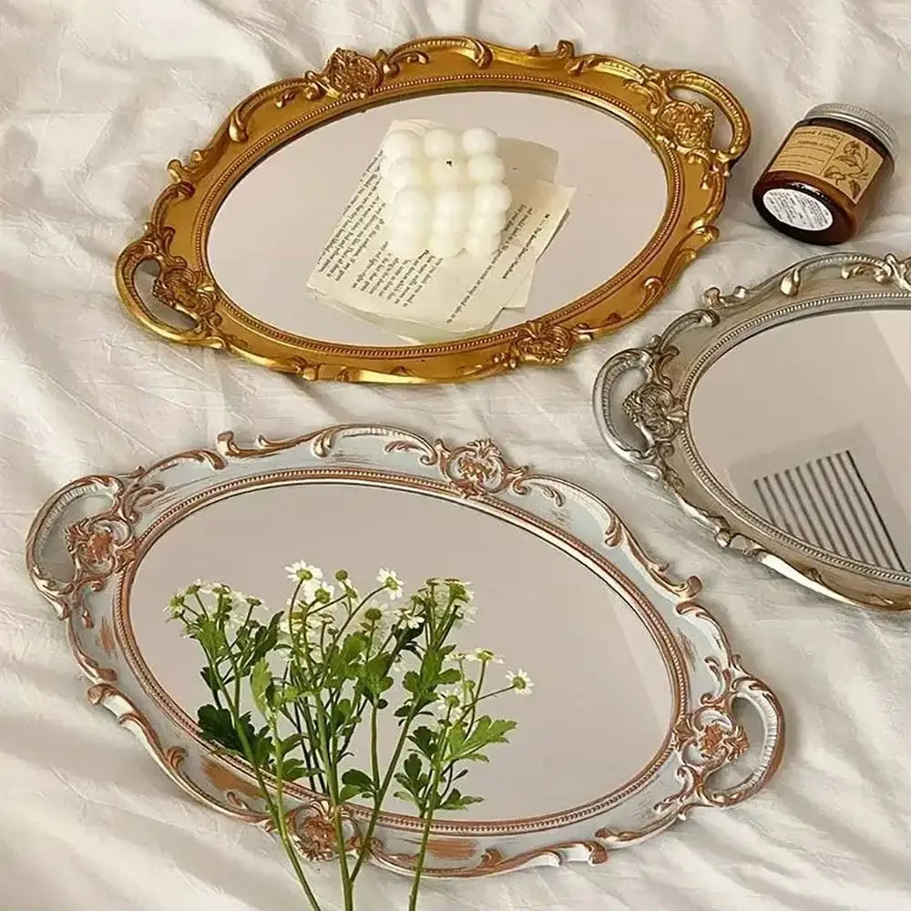 Oval Shape Decorative Wall Mirror Glass Material French