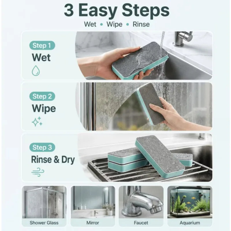 Glass Scale Magic Scrubber Cleaning Brush Bathroom Mirror