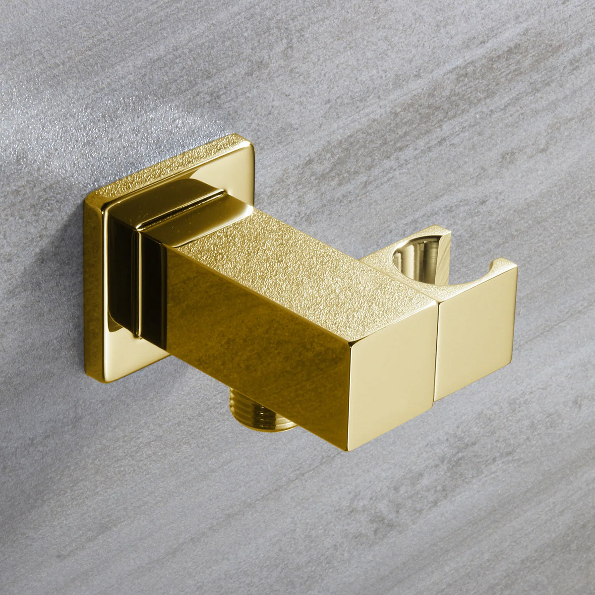Wall-Mounted Shower Base Chrome Black Gold Square Hand-Held