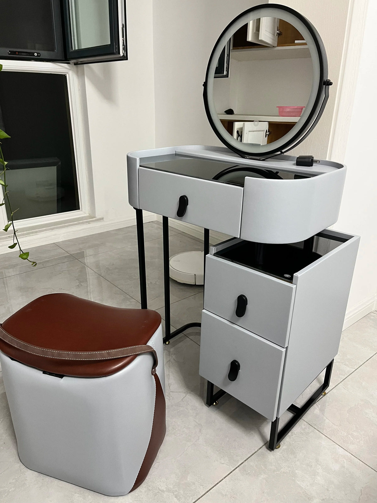 Girls Bedroom Dressing Table Storage Stool Solid Wood