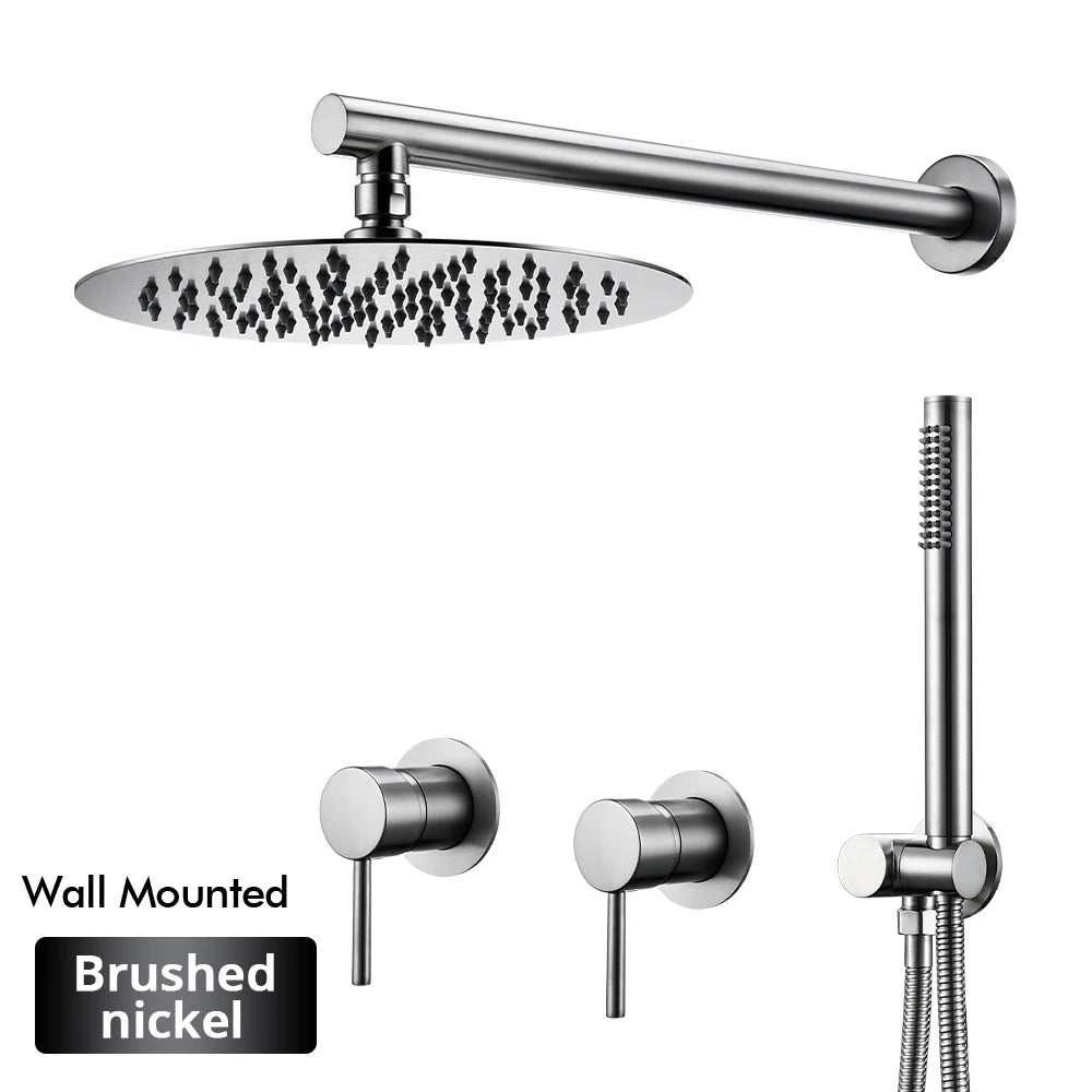 Rainfall Shower Rose Gold Wall Mounted Bathroom Shower
