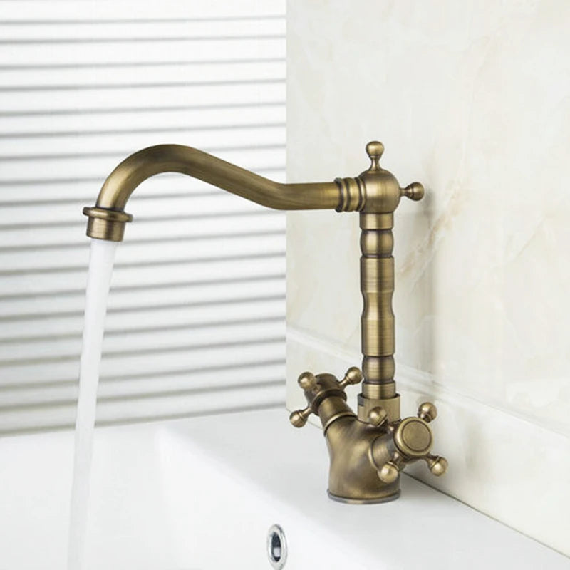 Kemaidi Golden Bathroom Basin Sink Faucet 360 Swivel