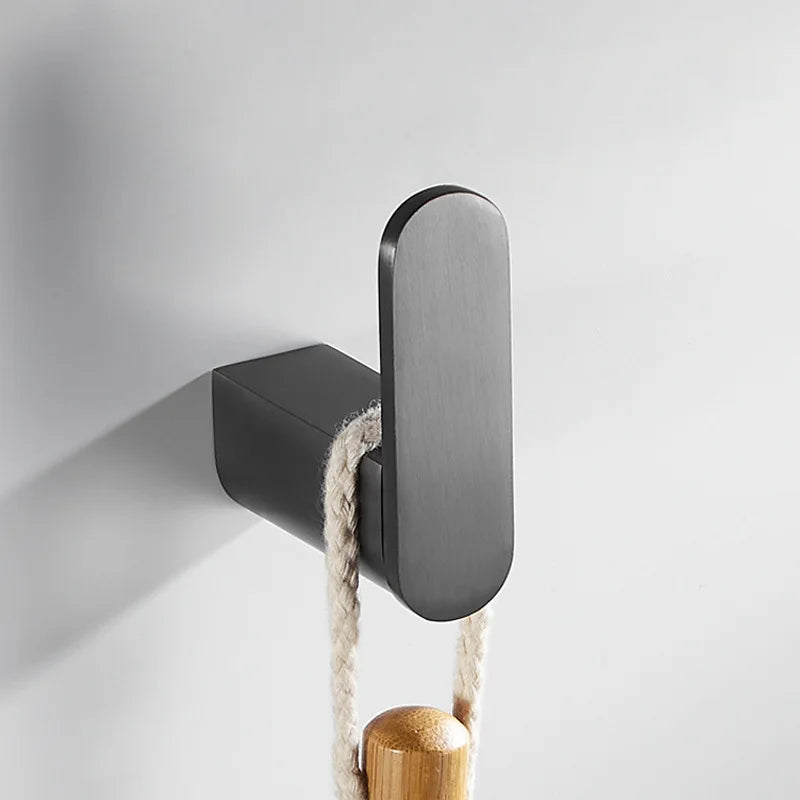 Gunmetal Grey Full Brass Bathroom Storage Towel Rack