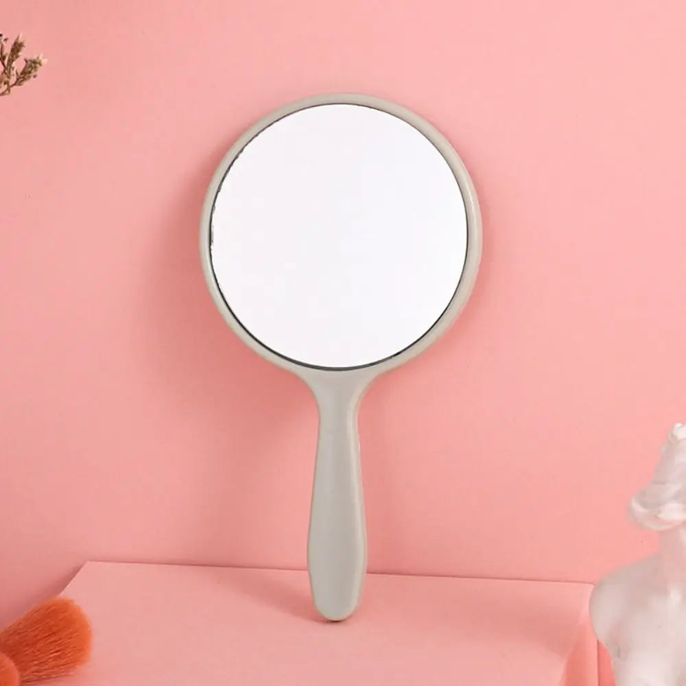 Diy Makeup Mirror Cute Handle Small Round Handheld