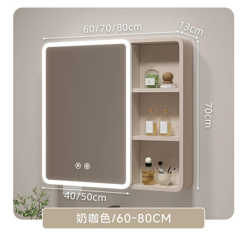 Smart Corner Round Space Aluminum Mirror Cabinet Wall