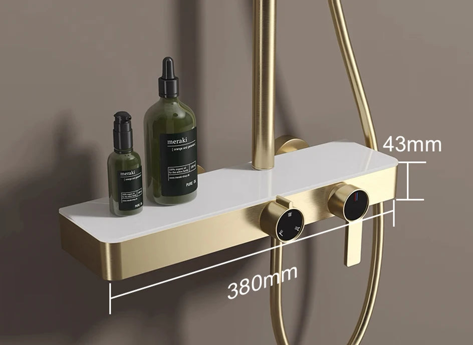Brushed Gold Bathroom Shower Quality Brass Cold Bathroom