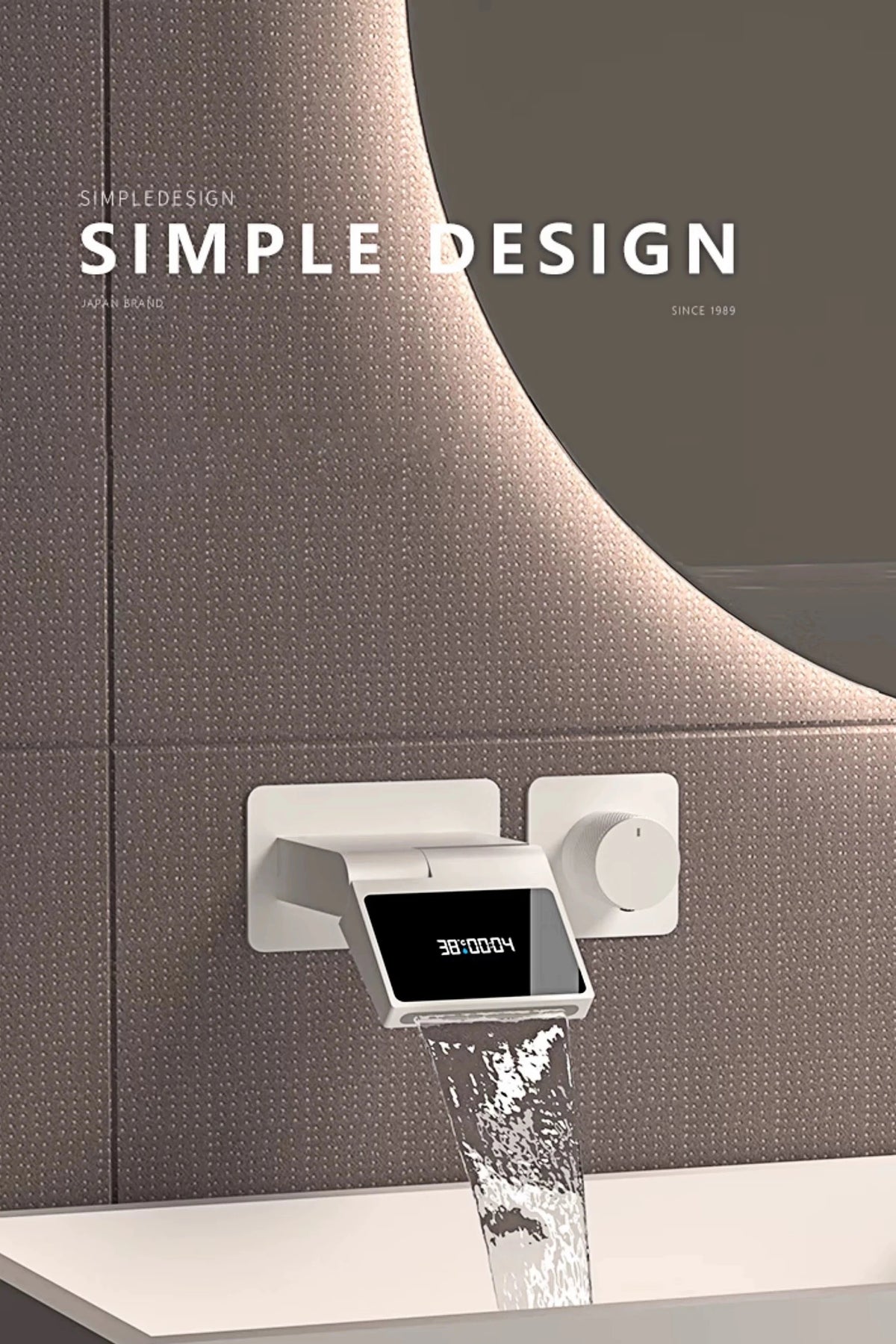 Intelligent Black Brass Bathroom Faucet Led Digital Display