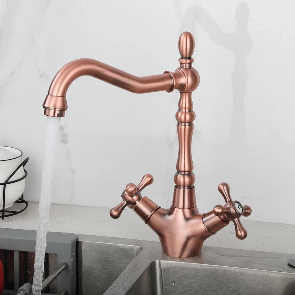 Kemaidi Golden Bathroom Basin Sink Faucet 360 Swivel