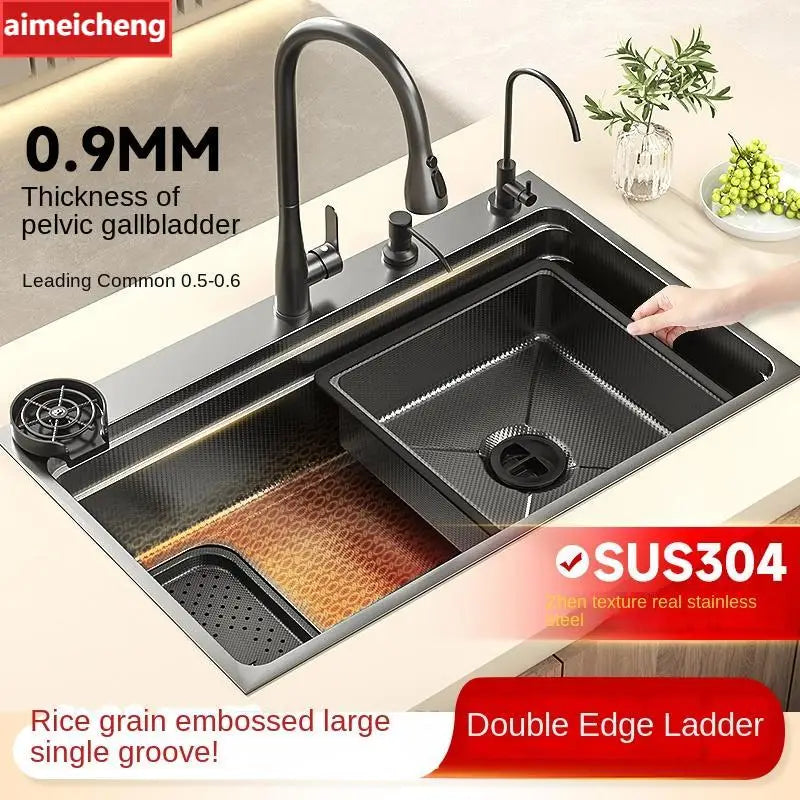 304 Stainless Steel Sink Black Large Slot Wash