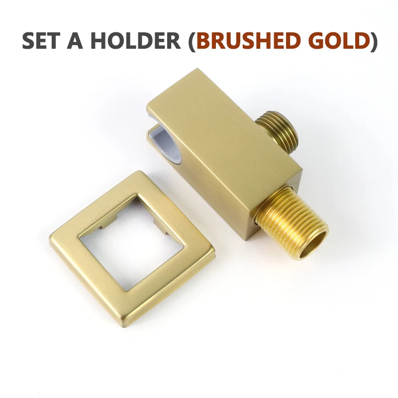 Square Hand Shower Bracket Brass Body Angel Adjustable