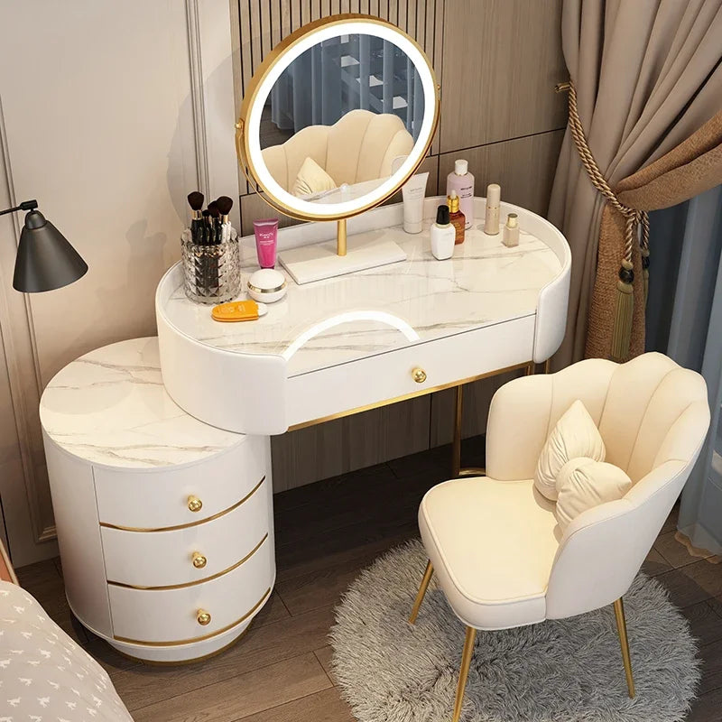 Pink White Vanity Table Women Luxury Nail European