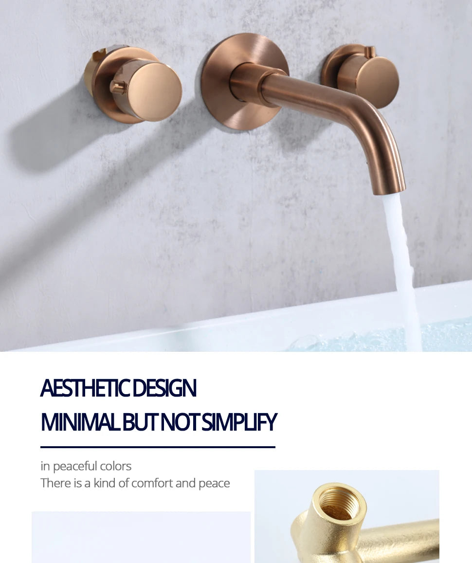 Brushed Rose Gold Basin Faucet 100 Solid Brass