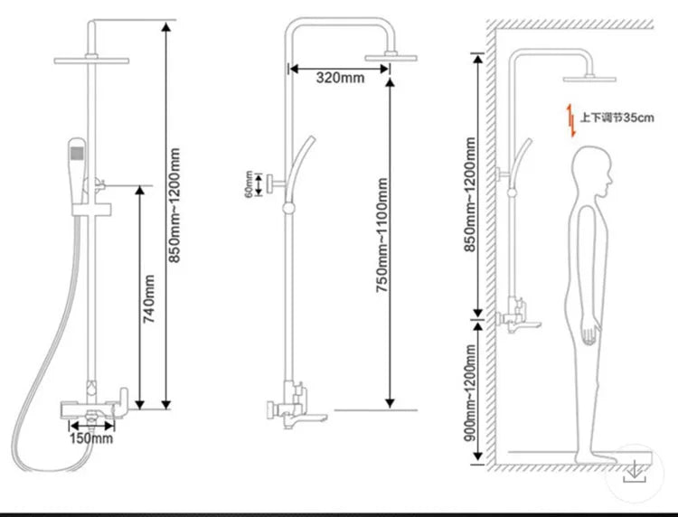 Bathroom Shower Faucet Bathtub Faucet Mixer Tap Hand
