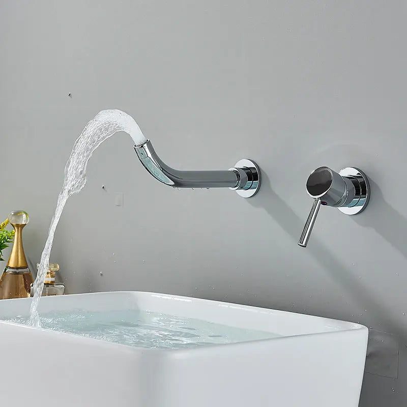 Wall Mount Bathroom Basin Faucet Embedded Split Cold