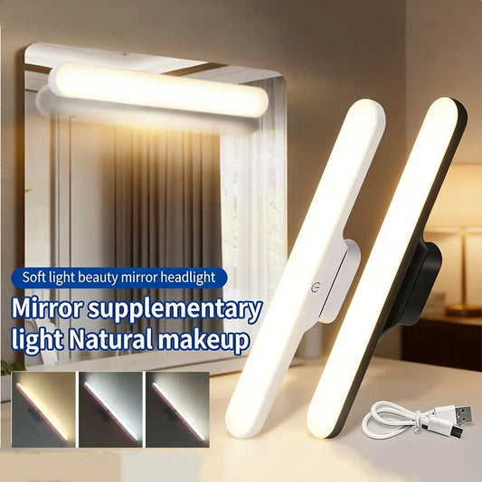 Led Makeup Mirror Light Rechargeable Stepless Dimming Magnetic