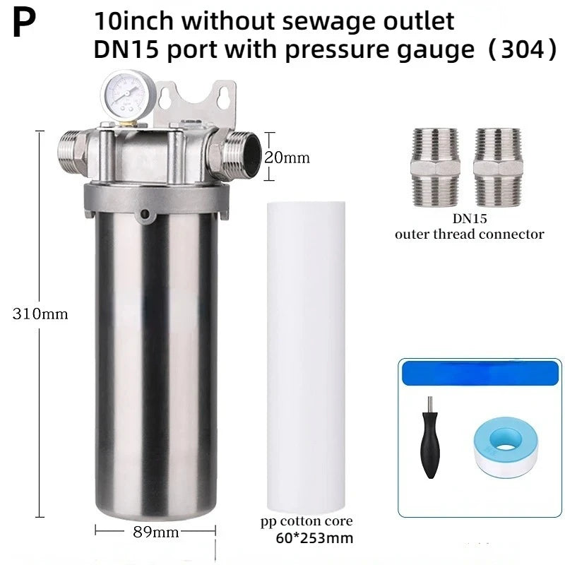 1pc 304/316 Stainless Steel Prefiler Water Filter Industrial