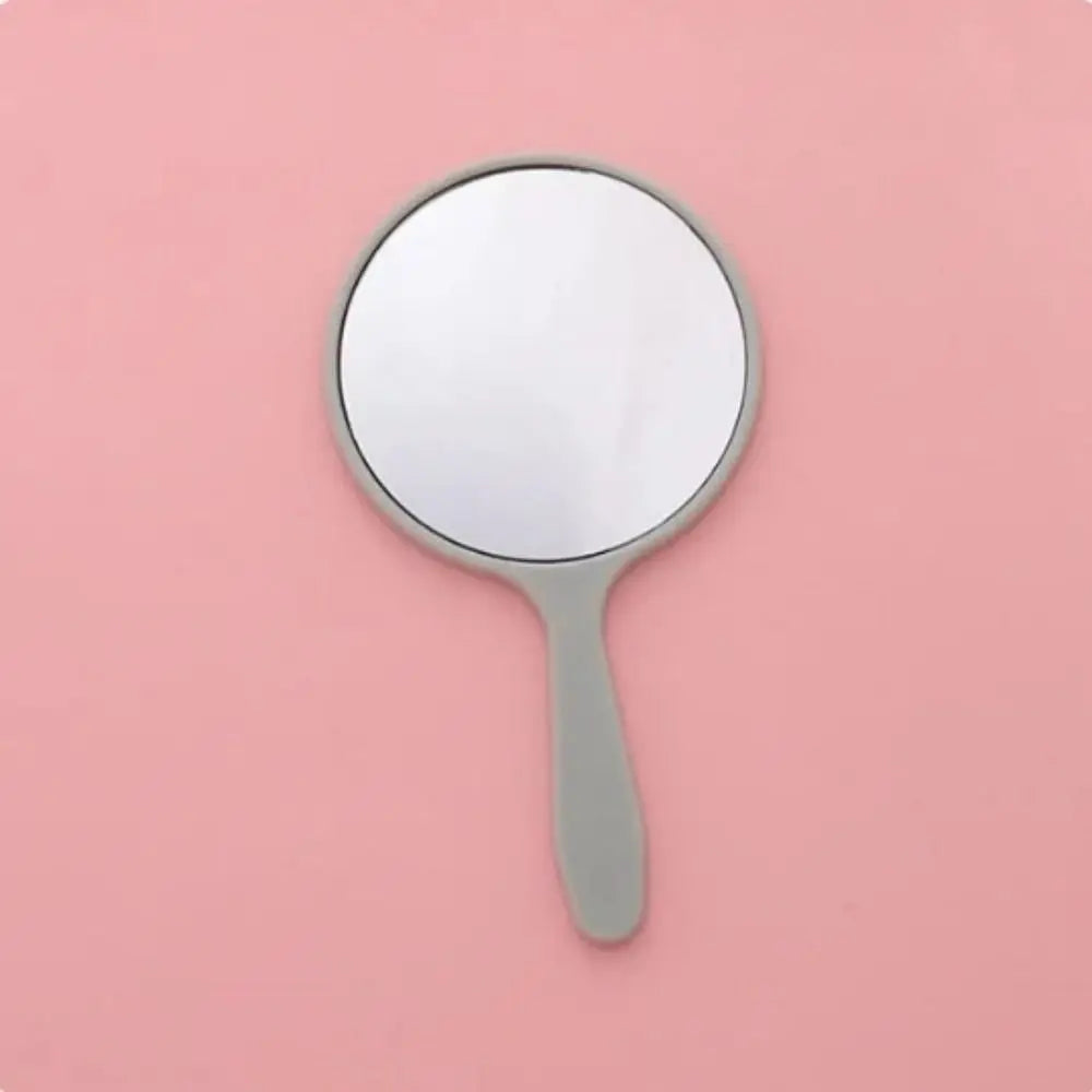 Diy Makeup Mirror Cute Handle Small Round Handheld
