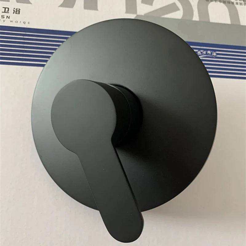 Brass Bathroom Shower Faucet Wall Round Black Mixer