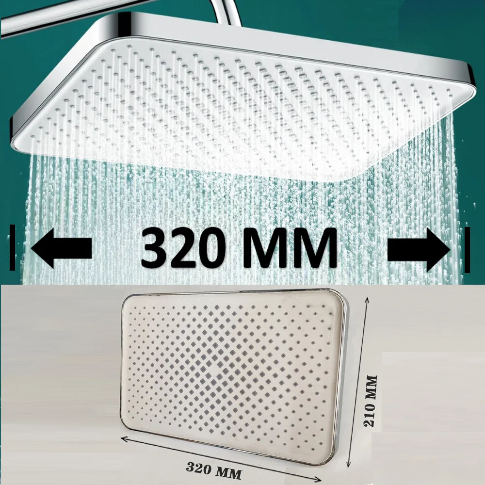320mm Big Panel Supercharge Waterfall Shower Head Modes