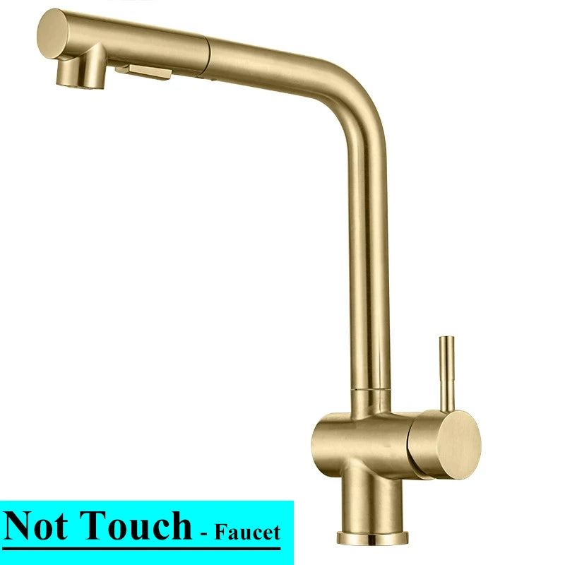 Touch On Pull Out Sink Faucet Stainless Steel
