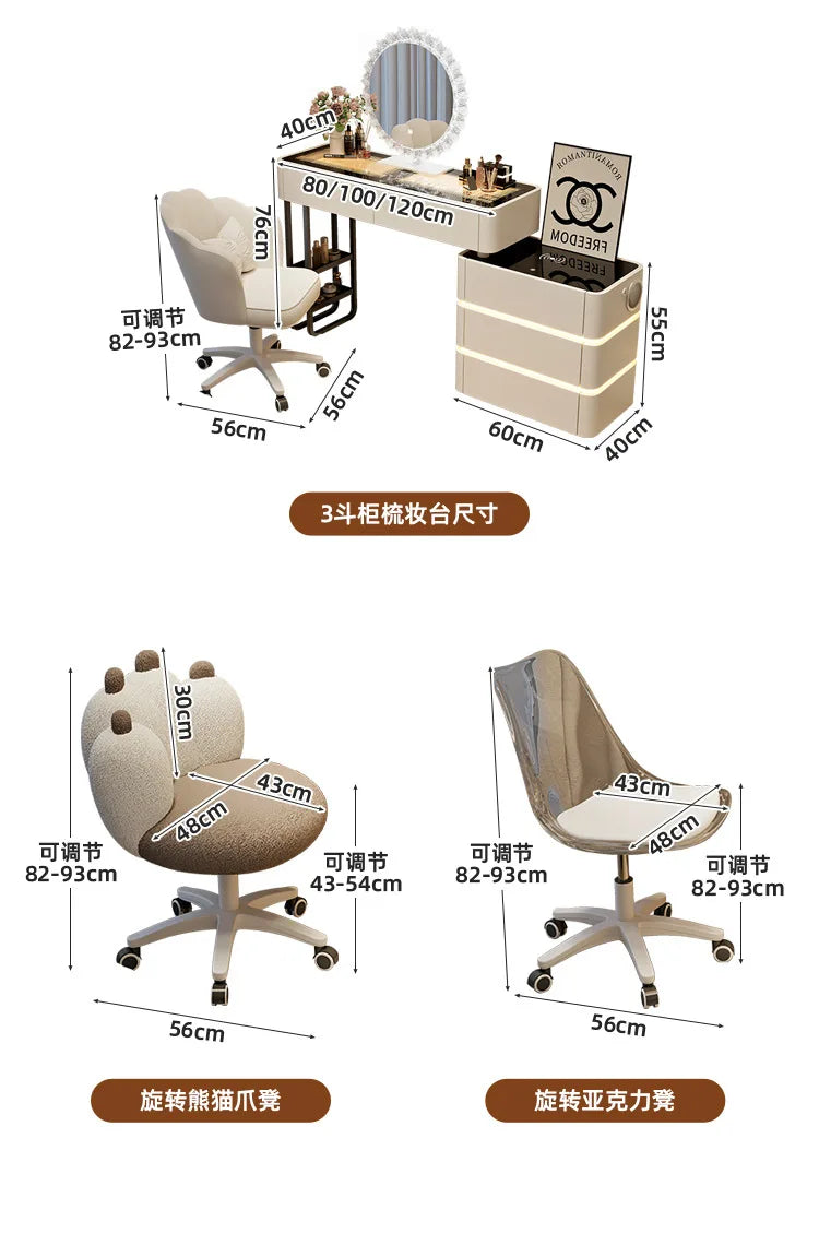 Modern Dressing Table Vanity Desk Wireless Charge Station