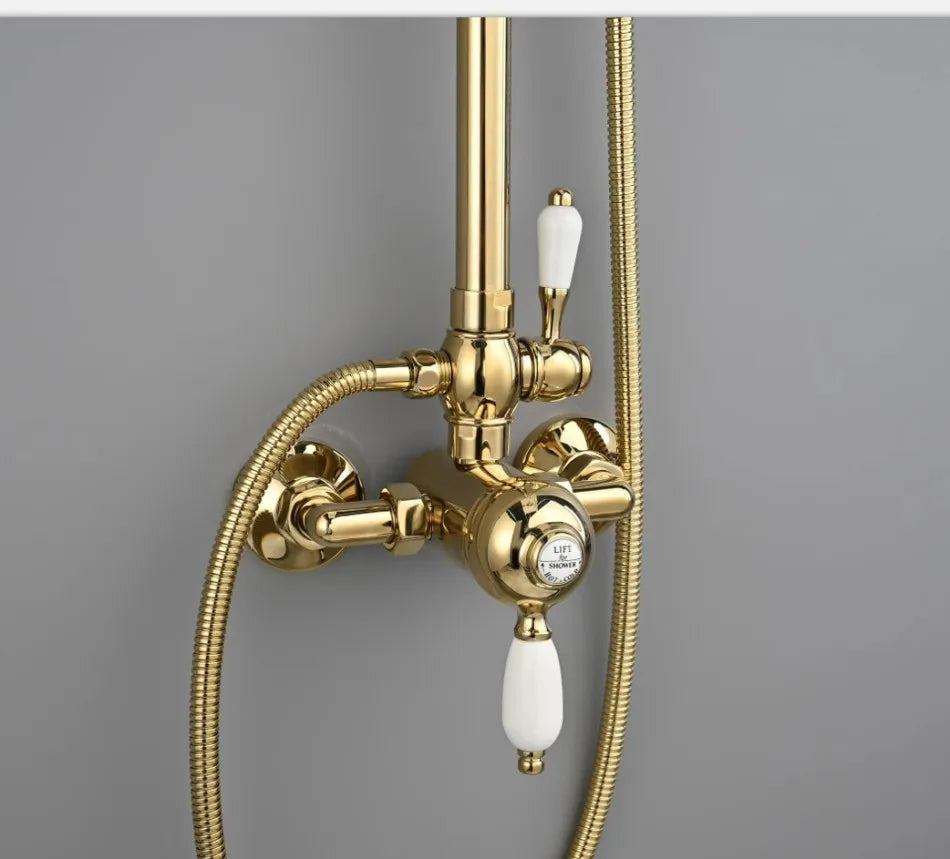 Tuqiu Bathroom Shower Faucet Brass Bathroom Rainfall Shower