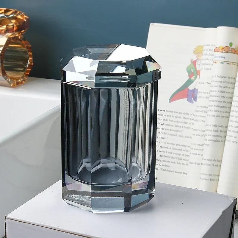 Light Luxury Crystal Glass Bathroom Lotion Bottle Transparent