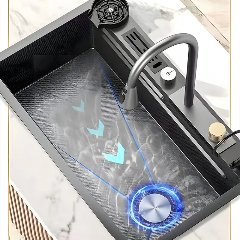 Double Waterfall Mode Large Capacity Sink Double-Track