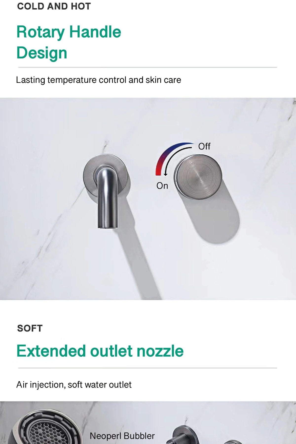 Aitana Luxury Brass Brushed Nickel Bathroom Faucet Simple