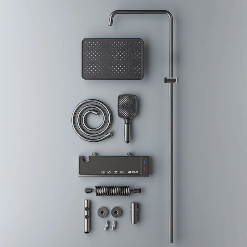 Modern Bathrooms Shower System Glass Panel Bathtub Rain