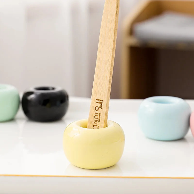 Pc Mini Ceramics Handmade Toothbrush Holder Stand Bathroom
