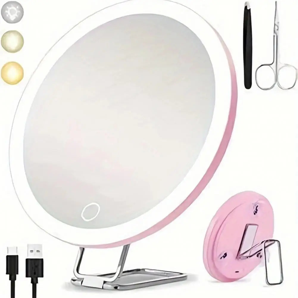 10/20/30x Magnifying Mirror Led Light Tweezers 360 Degrees