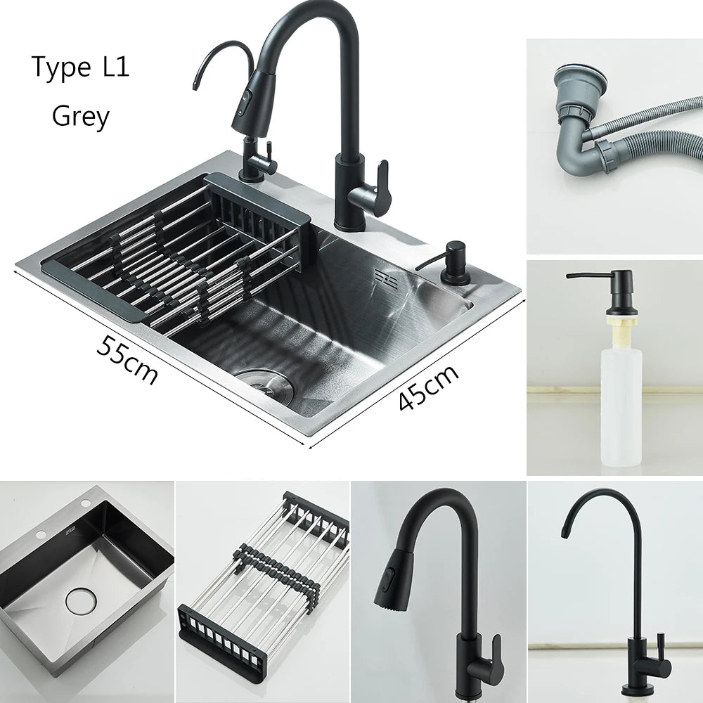 Brushed Nickel Stainless Steel Sinks Recessed Sinks Taps