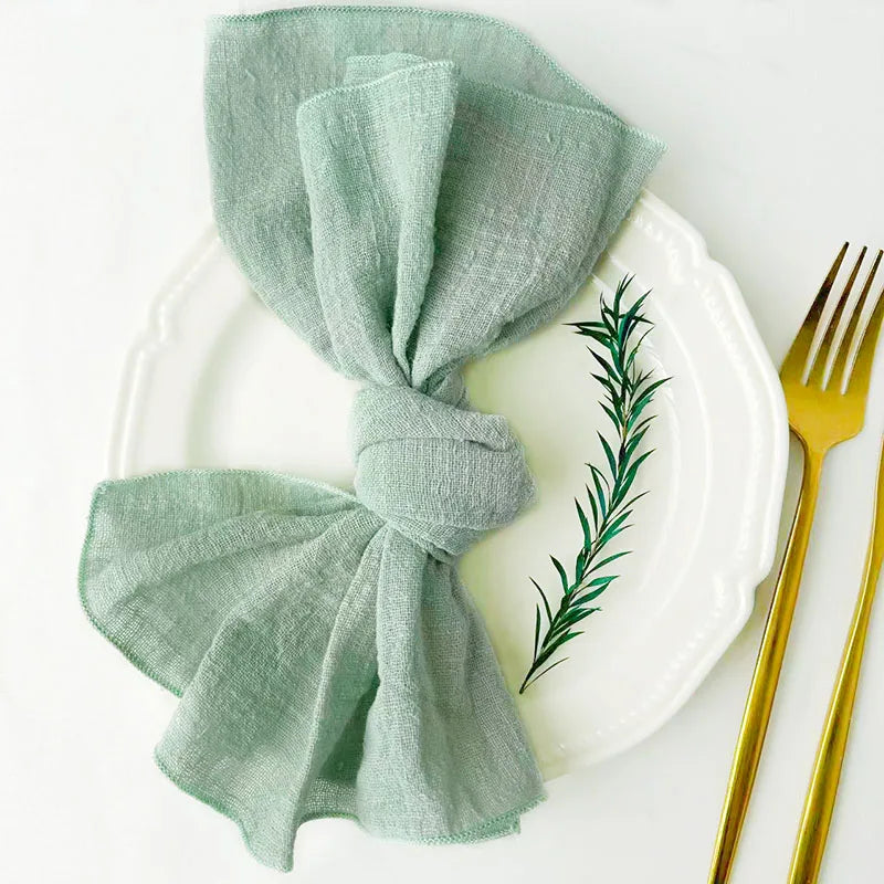 50pcs Handmade Gauze Napkins 30x30cm Cotton Cloth Napkins