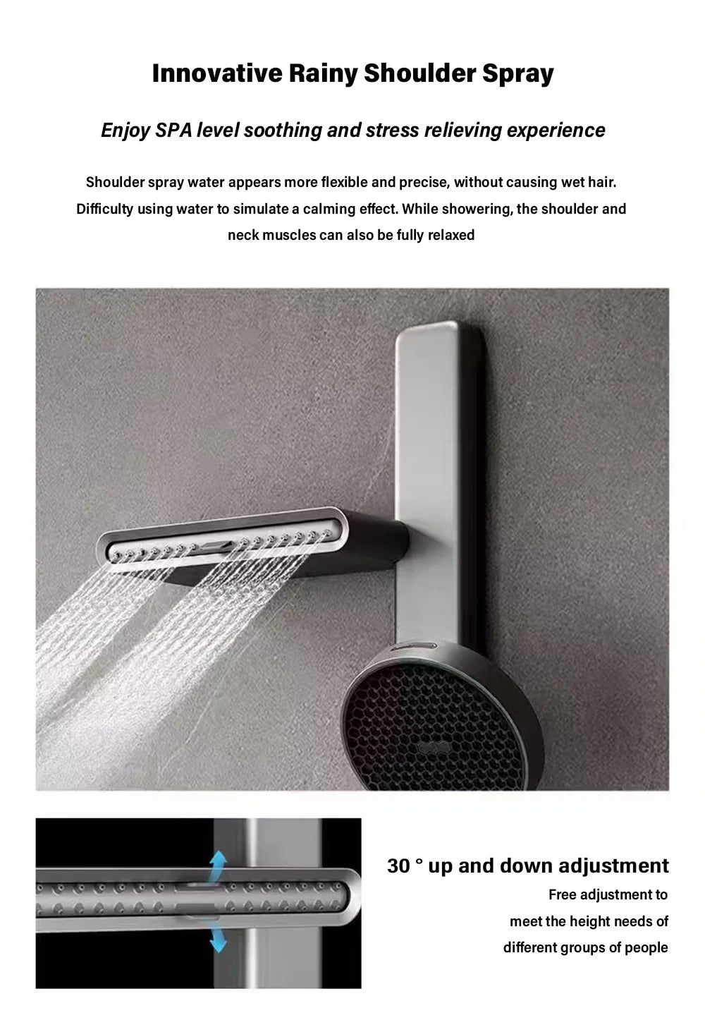 Luxury Spa Jet Shower System Led Display Copper
