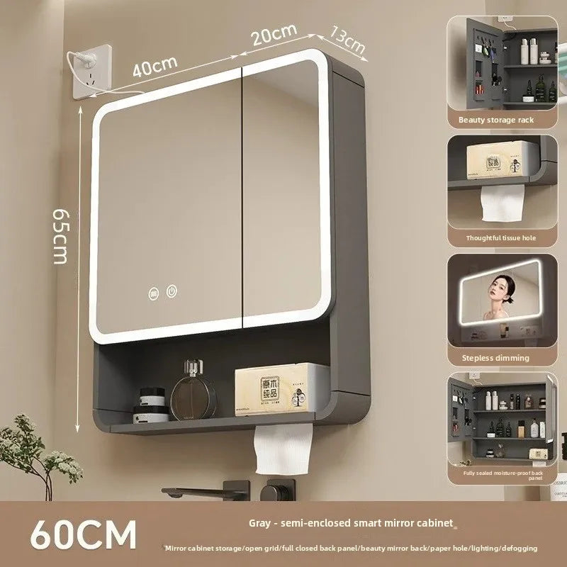 Led Bathroom Mirror Cabinet Anti Fog Wall Mounted