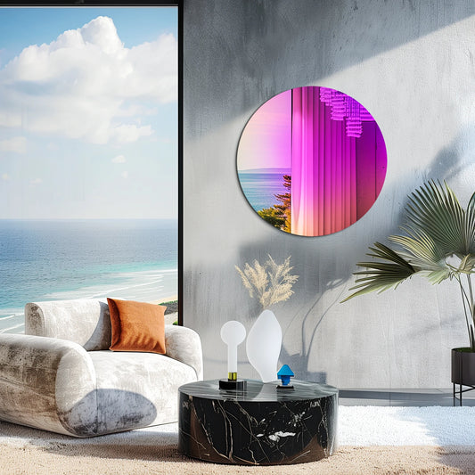 Wisfor Wall Decorative Mirror Iridescent Round Wall Mirror