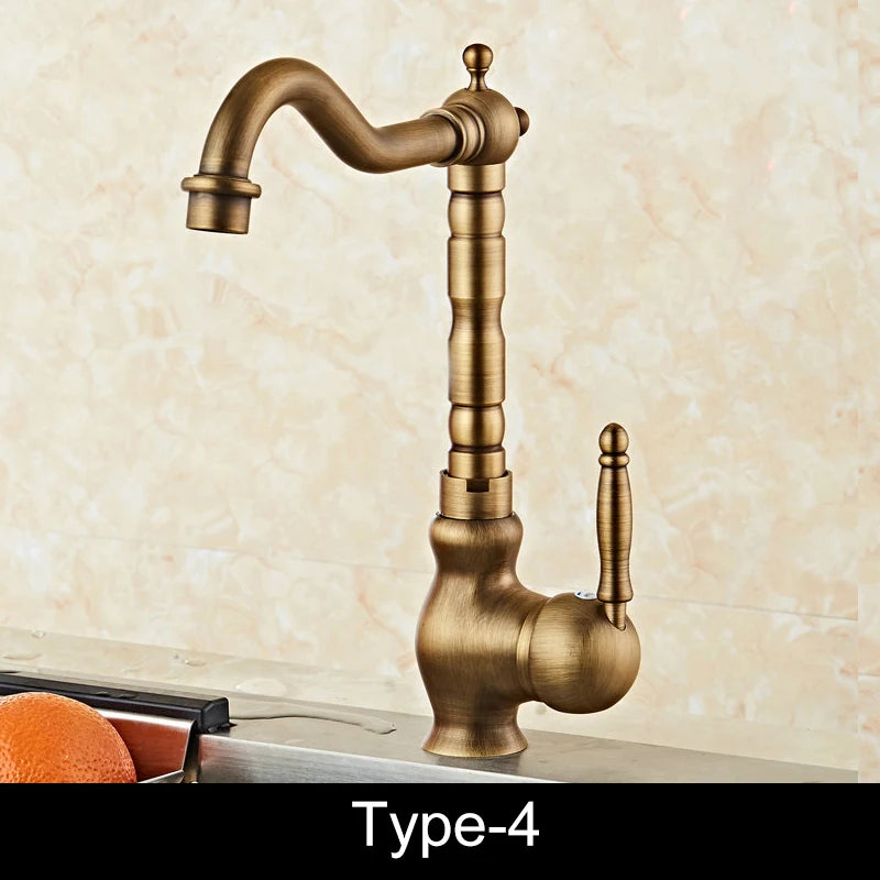Bathroom Sink Faucet Antique Bronze Vessel Basin Faucet