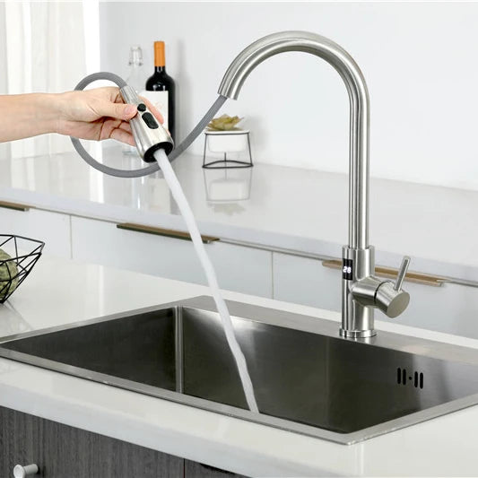 Sensor Touch Digital Sink Faucet Pull Down Sprayer