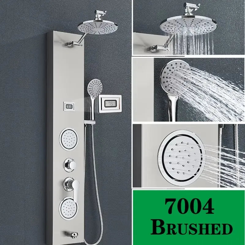 Rain Waterfall Shower Panel Faucet Body Massage Jets