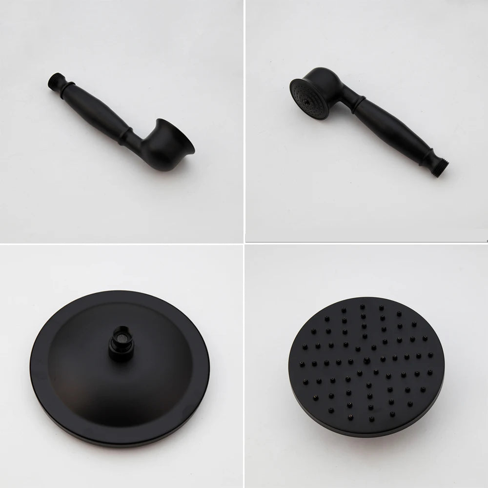 Kemaidi Bathroom Black Shower Wall Mounted Rainfall Shower