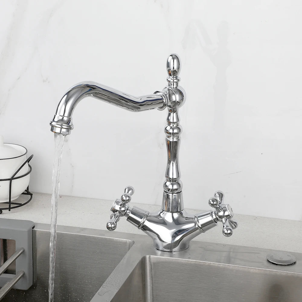 Kemaidi Golden Bathroom Basin Sink Faucet 360 Swivel